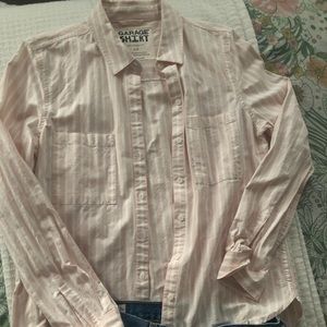 Pink and white striped button down shirt